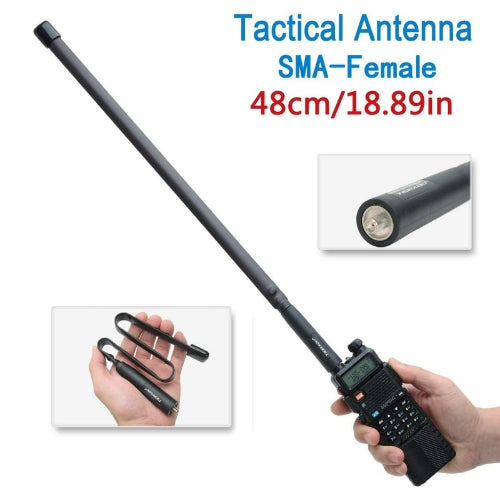 TIDRADIO Ham Radio High Gain Soft Whip Foldable CS Tactical Antenna, VHF/UHF 18.8-inch 144/430MHz for BaoFeng F8HP Pro UV-21R UV-17R UV-5R TD-H3 TD-H8 5RM K5Plus Radio Accessories