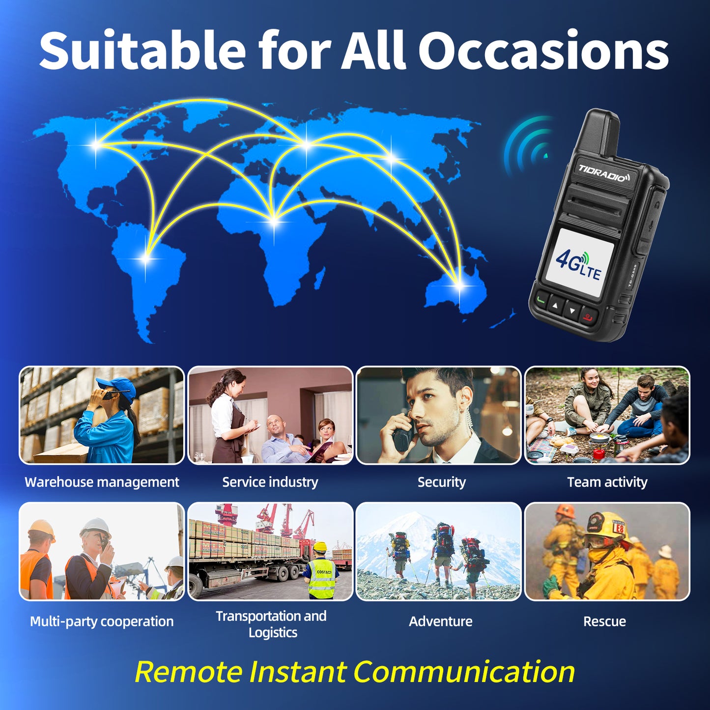 2-Pack Global Walkie Talkies with Sim Cards - Handheld PoC Two Way Radios Unlimited Range - Rechargeable PTT Push to Talk Over Cellular Radio Long Range