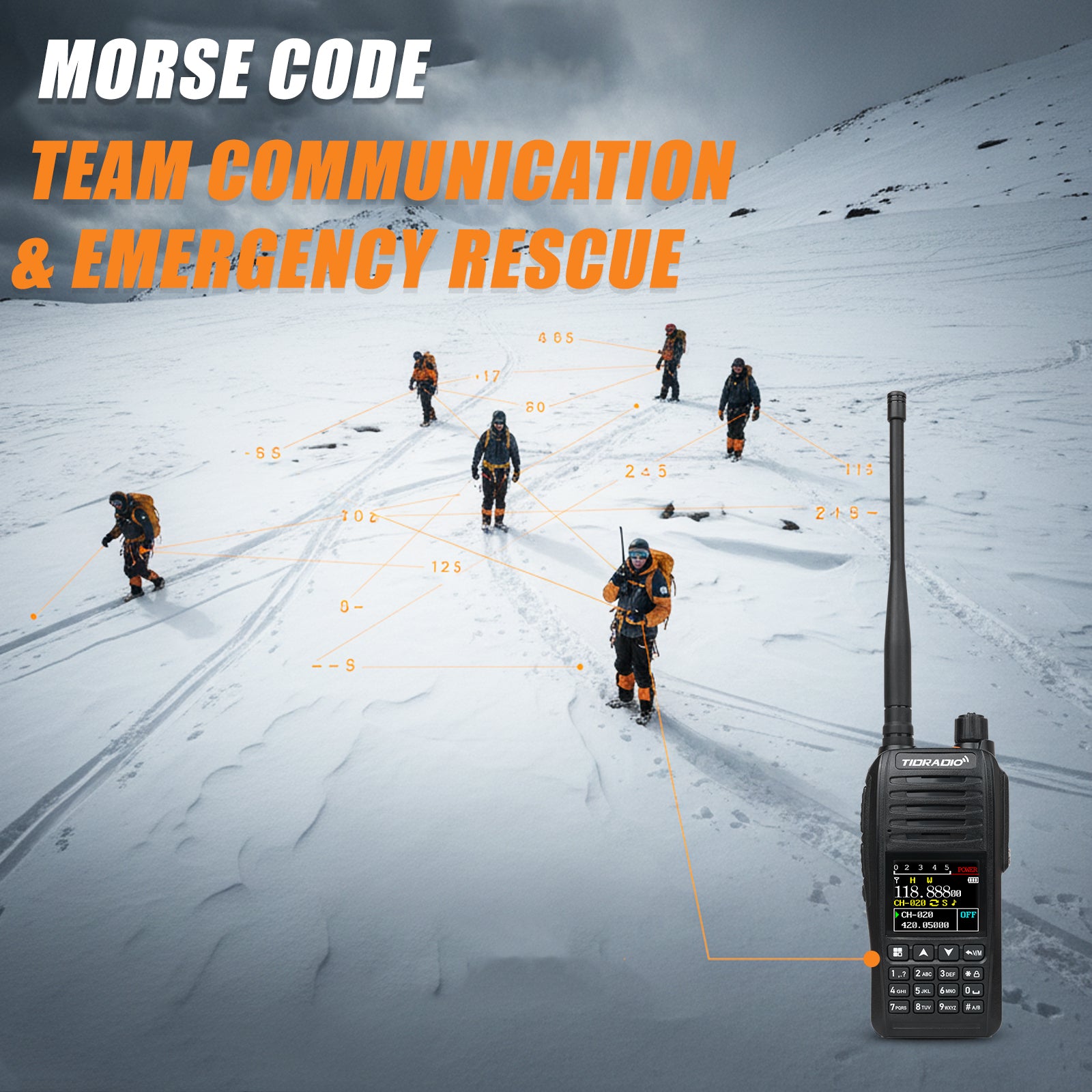 TIDRADIO TD-638 10W IP67 Waterproof Long Range Ham Radio GPS APRS Bluetooth APP Programming UHF VHF GMRS Walkie Talkie