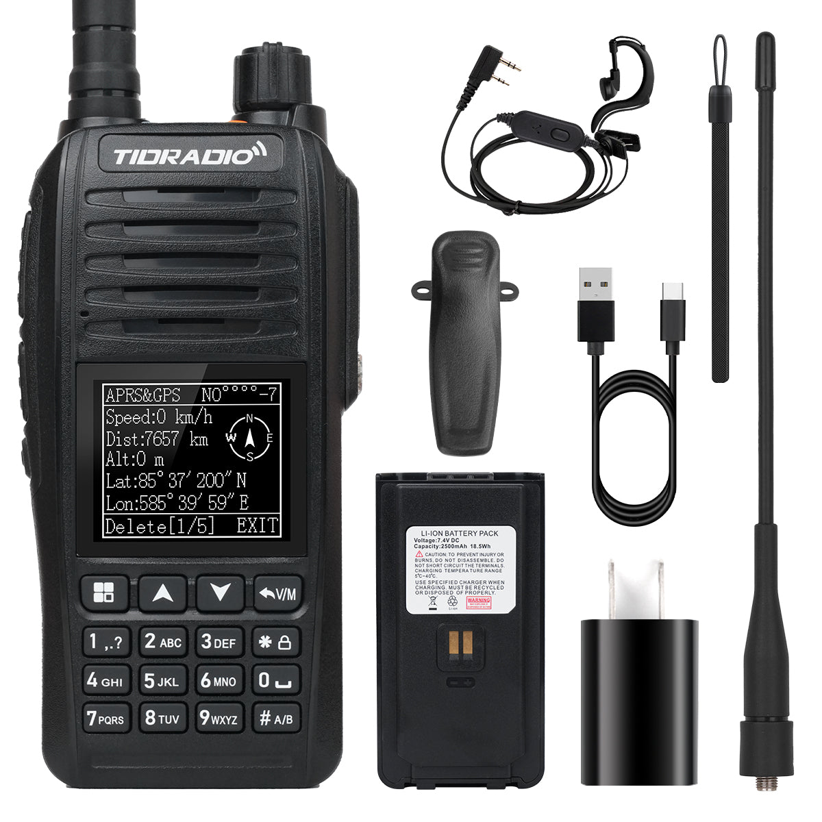 TIDRADIO TD-638 10W IP67 Waterproof Long Range Ham Radio GPS APRS Bluetooth APP Programming UHF VHF GMRS Walkie Talkie
