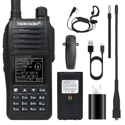 TIDRADIO TD-638 10W IP67 Waterproof Long Range Ham Radio GPS APRS Bluetooth APP Programming UHF VHF GMRS Walkie Talkie