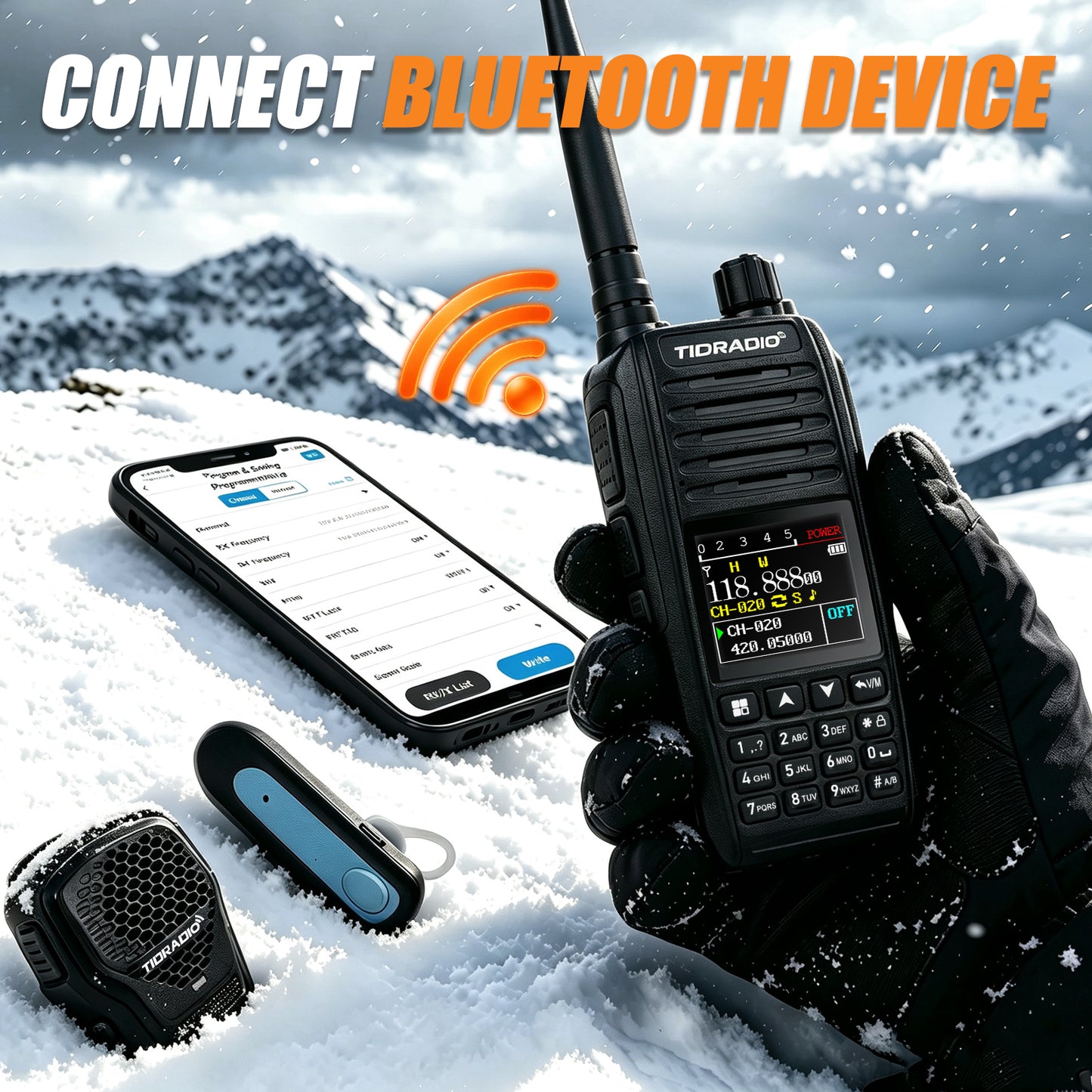 TIDRADIO TD-638 10W IP67 Waterproof Long Range Ham Radio GPS APRS Bluetooth APP Programming UHF VHF GMRS Walkie Talkie