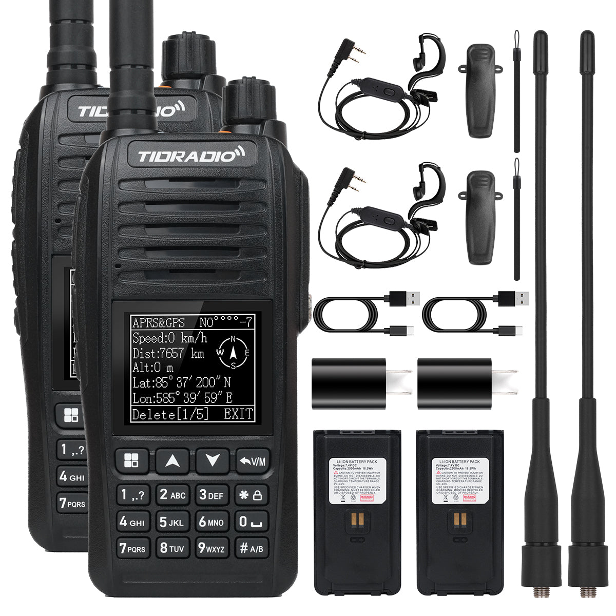 TIDRADIO TD-638 10W IP67 Waterproof Long Range Ham Radio GPS APRS Bluetooth APP Programming UHF VHF GMRS Walkie Talkie