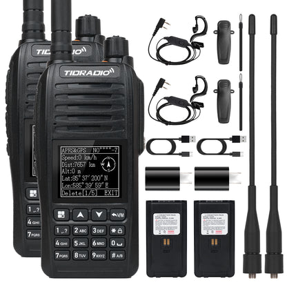 TIDRADIO TD-638 10W IP67 Waterproof Long Range Ham Radio GPS APRS Bluetooth APP Programming UHF VHF GMRS Walkie Talkie
