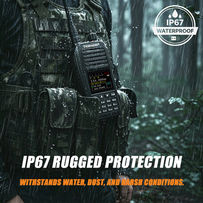 TIDRADIO TD-638 10W IP67 Waterproof Long Range Ham Radio GPS APRS Bluetooth APP Programming UHF VHF GMRS Walkie Talkie