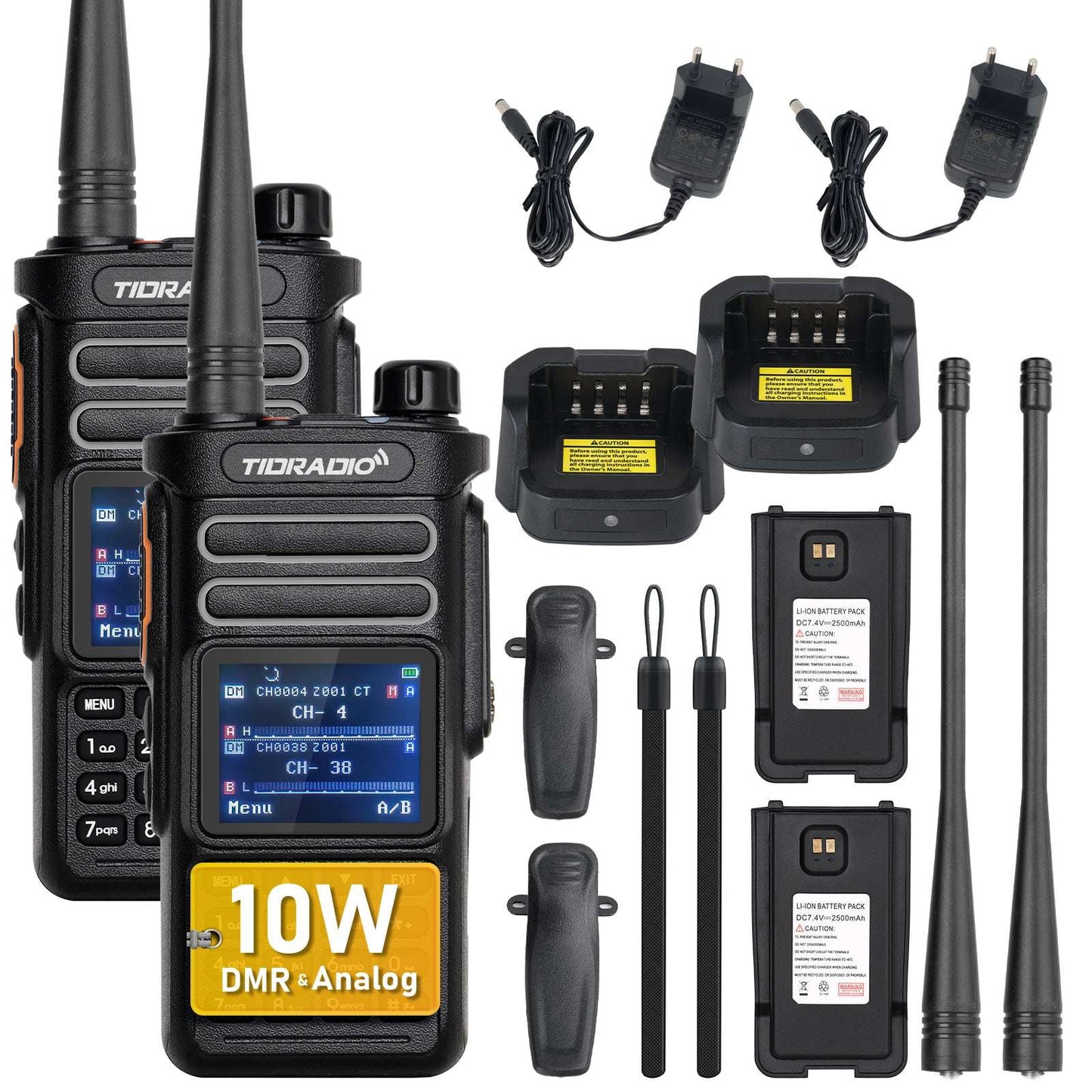 TIDRADIO TD-DP738 10W ANALOG DMR 2 WAY RADIO WALKIE-TALKIE