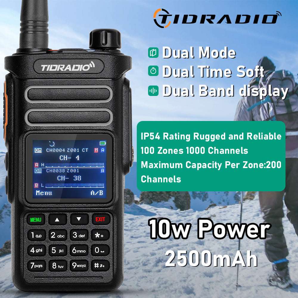 TIDRADIO TD-DP738 10W ANALOG DMR 2 WAY RADIO WALKIE-TALKIE