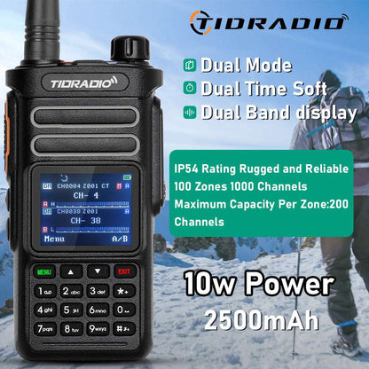 TIDRADIO TD-DP738 10W ANALOG DMR 2 WAY RADIO WALKIE-TALKIE