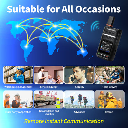 TIDRADIO TD-G18 Global Walkie Talkies Unlimited Range Compatible with TD-M15 TD-M13, TD-G100 , Long Distance 6000 Miles 4G LTE POC Radio, Nationwide PTT Two Way Radio with sim Card Free Platform Odmaster