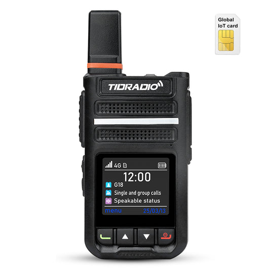 TIDRADIO TD-G18 Rapid Unlimited Range PoC Radio, Global Walkie Talkies Long Distance 6000 Miles, Compatible with TD-M15, Nationwide SIM Card Two-Way Radio for Truck Fleet & Construction Site with odmaster comlins