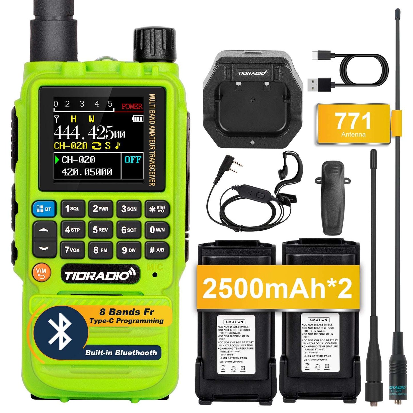 TIDRADIO TD-H3 Analog Ham & GMRS Unlocked Dual Band Handheld Transceiver – VHF/UHF Long Range Portable Two-Way Amateur Radio for Preppers, Hikers & Outdoor Survival, Programmable Multi-Band Walkie Talkie with NOAA Weather Scanner, FM/AM, DTMF, Channel Scan, FCC Licensed Emergency Communication Kit (Type-C Fast Charge, Wireless Programming(support open source)