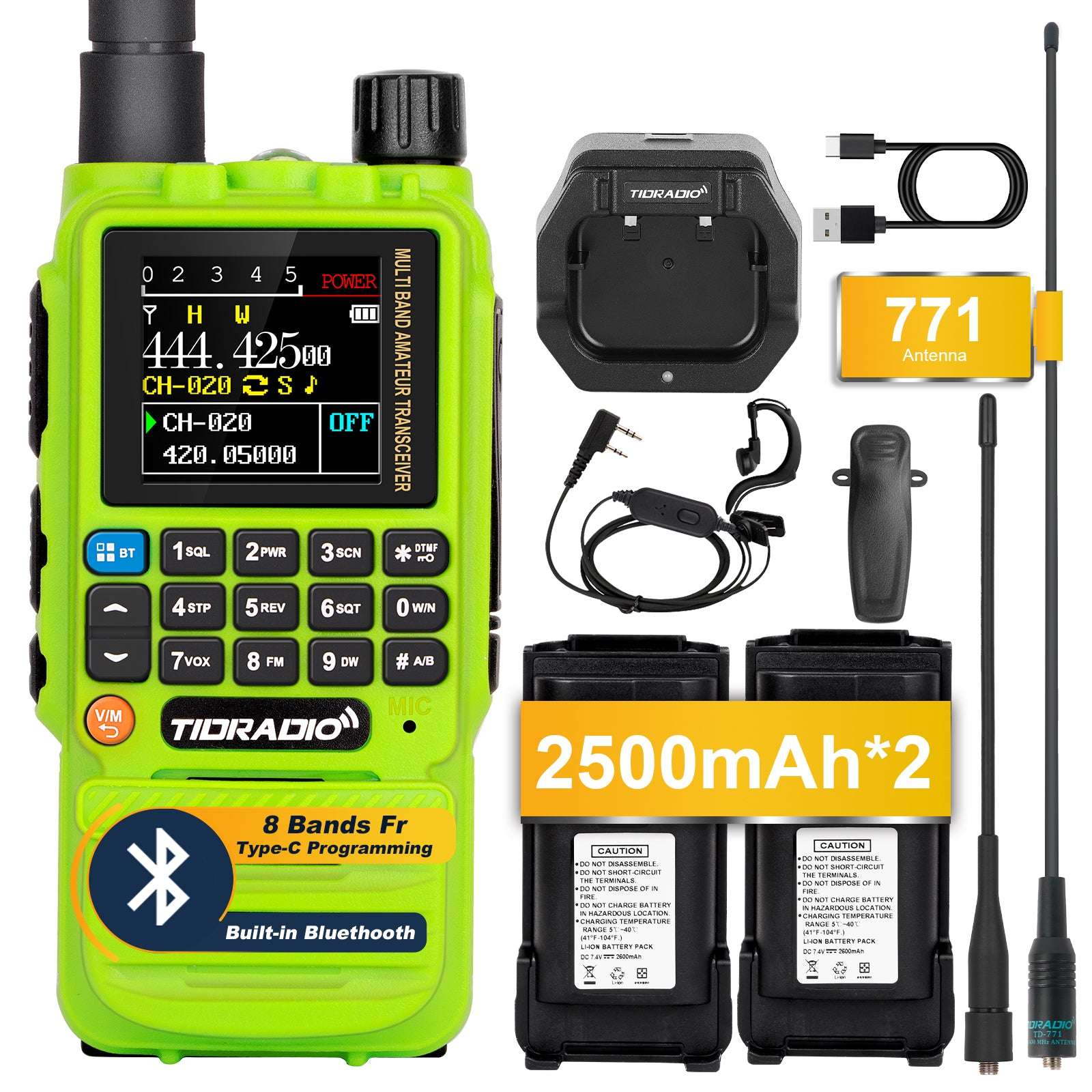 TIDRADIO TD-H3 Analog Ham & GMRS Unlocked Dual Band Handheld Transceiver – VHF/UHF Long Range Portable Two-Way Amateur Radio for Preppers, Hikers & Outdoor Survival, Programmable Multi-Band Walkie Talkie with NOAA Weather Scanner, FM/AM, DTMF, Channel Scan, FCC Licensed Emergency Communication Kit (Type-C Fast Charge, Wireless Programming(support open source)