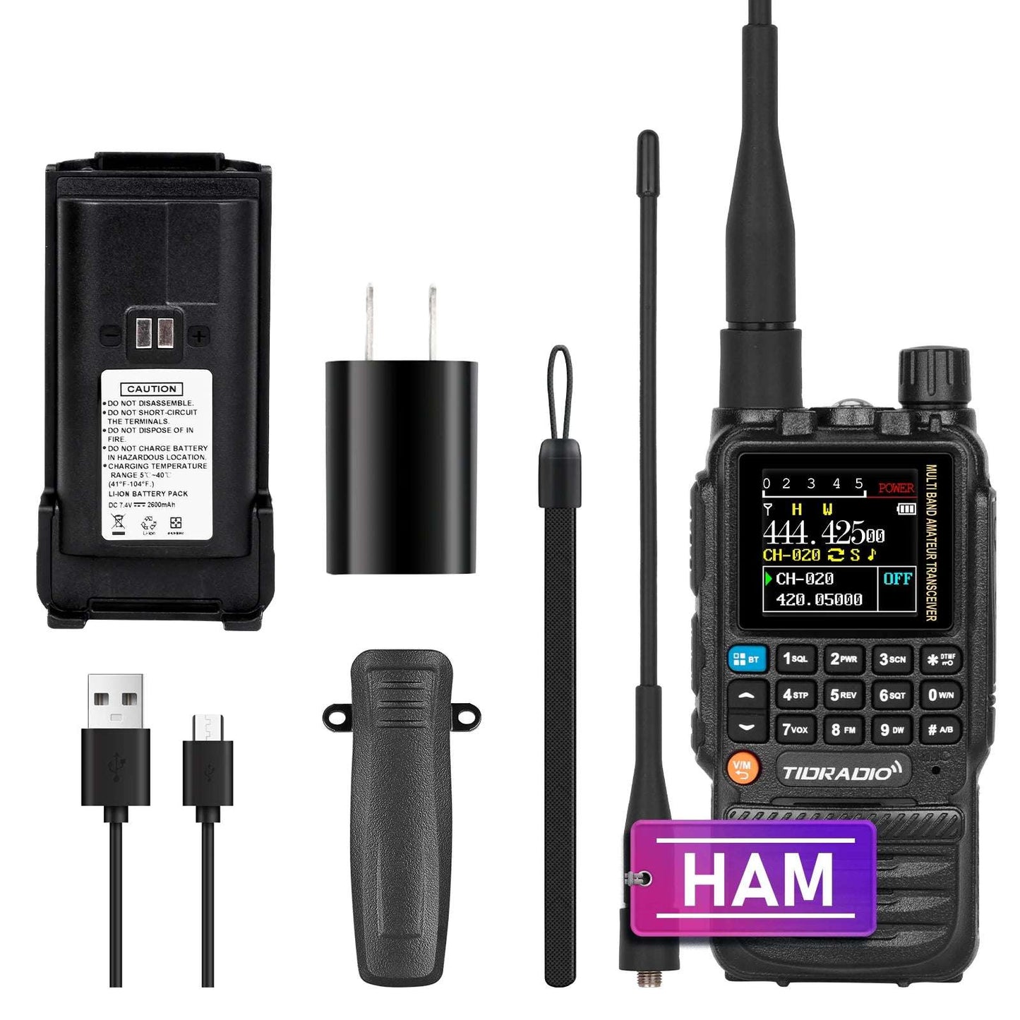 TIDRADIO TD-H3 Analog Ham & GMRS Unlocked Dual Band Handheld Transceiver – VHF/UHF Long Range Portable Two-Way Amateur Radio for Preppers, Hikers & Outdoor Survival, Programmable Multi-Band Walkie Talkie with NOAA Weather Scanner, FM/AM, DTMF, Channel Scan, FCC Licensed Emergency Communication Kit (Type-C Fast Charge, Wireless Programming