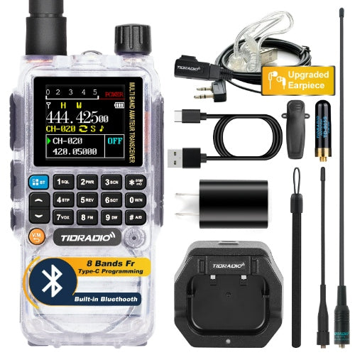 TIDRADIO TD-H3 Analog Ham & GMRS Dual Band Handheld Transceiver – VHF/UHF Long Range Portable Two-Way Amateur Radio for Preppers, Hikers & Outdoor Survival, Programmable Multi-Band Walkie Talkie with NOAA Weather Scanner, FM/AM, DTMF, Channel Scan, FCC Licensed Emergency Communication Kit (Type-C Fast Charge, Wireless Programming
