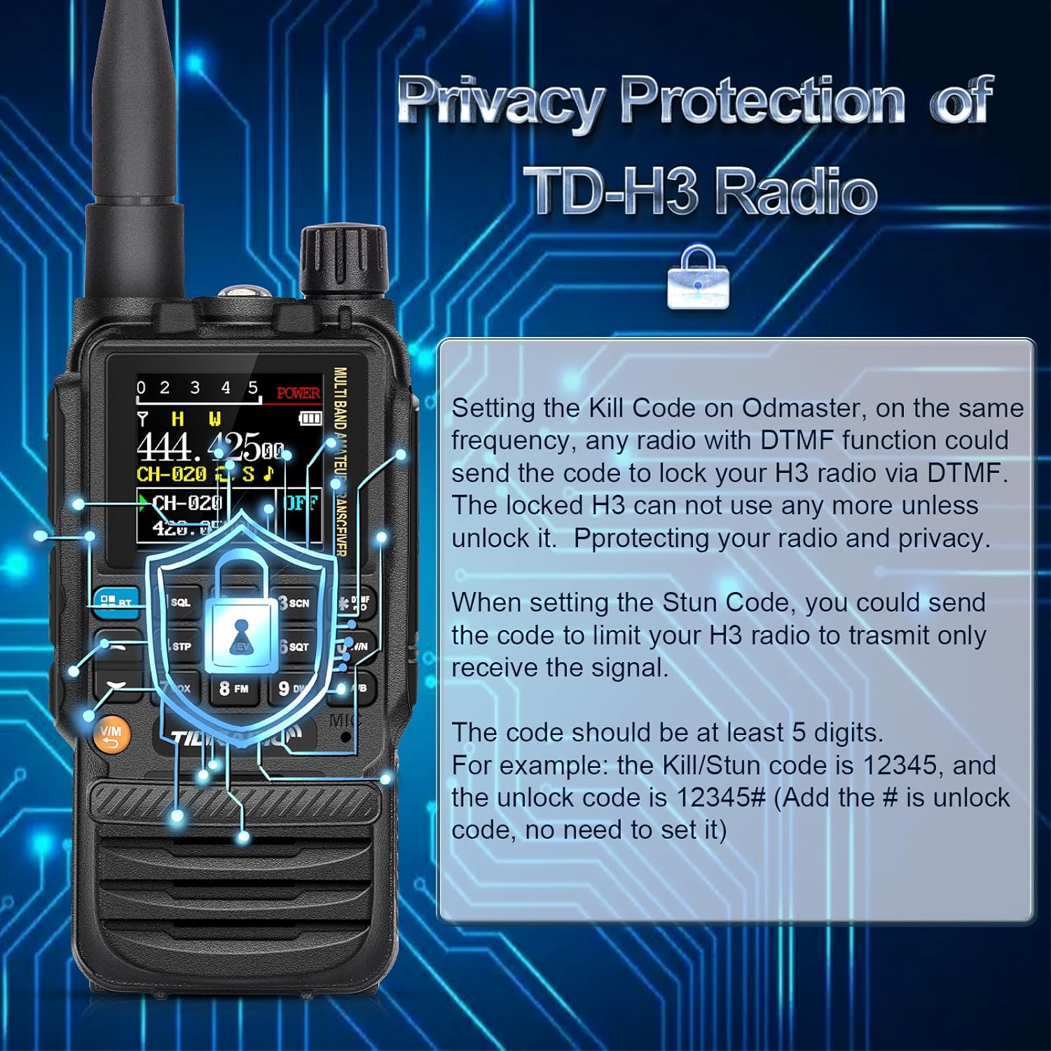 TIDRADIO TD-H3 Ham Radio Type C & Wireless Programming 8-Bands Long Range Walkie Talkies Rechargeable Handheld Portable Two Way Radios Air Band, Frequency Match, DTMF Lock, NOAA FM AM- Full Kit 2Pack