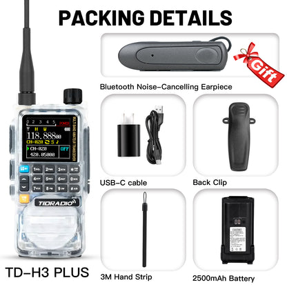 TD-H3 Plus 5W Bluetooth Ham GMRS Radio Handheld