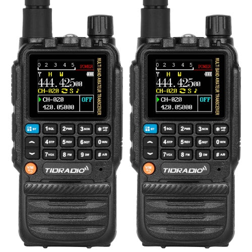 TIDRADIO TD-H3 hAM GMRS unlocked Radio Handheld,Type C & Wireless Programming 8-Band Long Range Walkie Walkies Rechargeable Portable Two Way Radios Air Band, Frequency Match, DTMF Lock, NOAA FM AM 2Pack