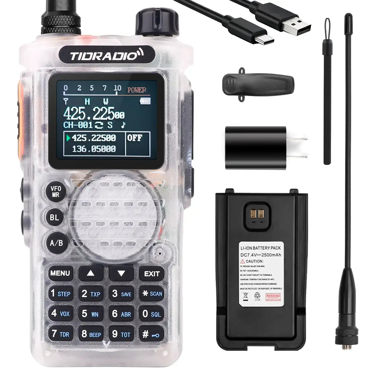 TIDRADIO TD-H8 Plus Ham GMRS Unlocked Radio Handheld, Bluetooth-Headphone-connectable, AM, FM, UHF, VHF, NOAA, SMS