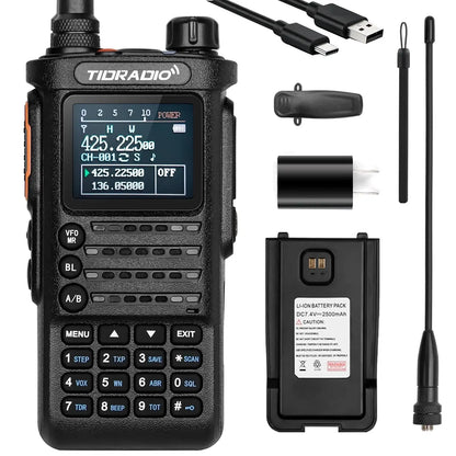 TIDRADIO TD-H8 Plus Ham GMRS Unlocked Radio Handheld, Bluetooth-Headphone-connectable, AM, FM, UHF, VHF, NOAA, SMS