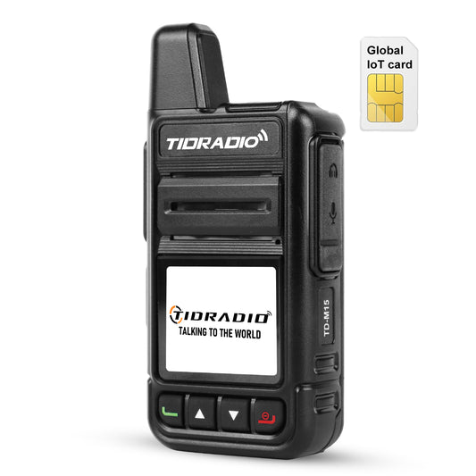 TIDRADIO TD-M15 Global POC Radio with 1 Year Sim Card Walkie Talkie Long Range 4G Network 5000 Miles for Hiking and Camping