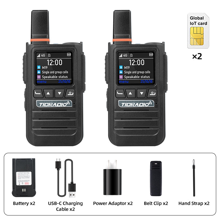 TIDRADIO TD G19 Rapid Unlimited Range 4G LTE PoC Two Way Radio with Bluetooth
