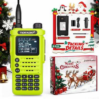 TIDRADIO TD H8 3rd Gen Ham GMRS Unlocked Multi-Band Two Way Radio with AirBand  & Christmas gift box,  USB-C Charging,2500mAh Battery, One Key Frequency Match, DTMF FM AM NOAA VOX SCAN  ,Walkie Talkies