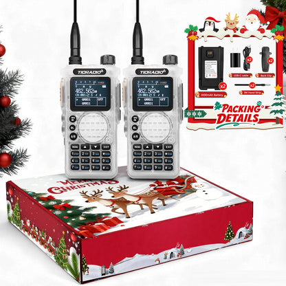TIDRADIO TD H8 3rd Gen Ham GMRS Unlocked Multi-Band Two Way Radio with AirBand  & Christmas gift box,  USB-C Charging,2500mAh Battery, One Key Frequency Match, DTMF FM AM NOAA VOX SCAN  ,Walkie Talkies