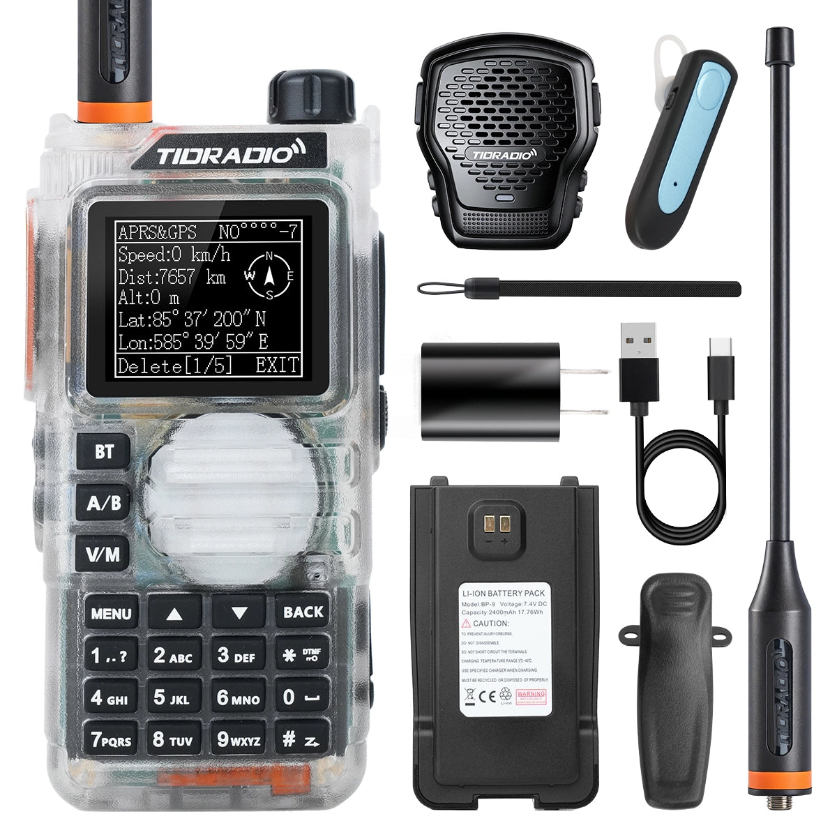 TIDRADIO TD H9 10W GPS APRS GMRS Radio Bluetooth Noise Reduction Repeater NOAA Air Band Long Range Walkie Talkie