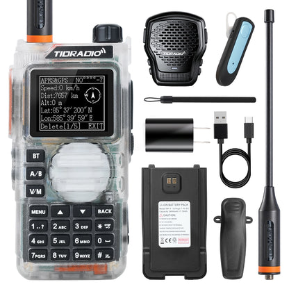 TIDRADIO TD H9 10W GPS APRS GMRS Radio Bluetooth Noise Reduction Repeater NOAA Air Band Long Range Walkie Talkie