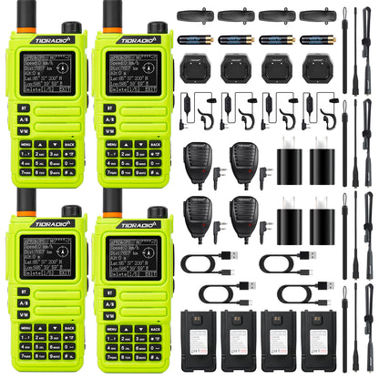 TIDRADIO TD H9 10 Watt GPS APRS Unlocked GMRS Ham Radio UHF VHF AM FM Band Capable Bluetooth Connectivity Spectrum Analysis SMS Message Text NOAA Weather Receiver Handheld Two Way Radio