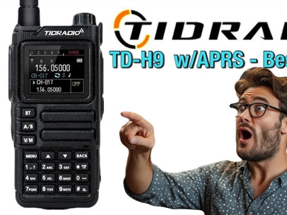 TIDRADIO TD H9 10 Watt GPS APRS Ham GRMS Radio Bluetooth Connectivity Wireless Programming Frequency Spectrum Analysis SMS NOAA Weather Receiver Handheld UHF VHF AM FM Two Way Radio