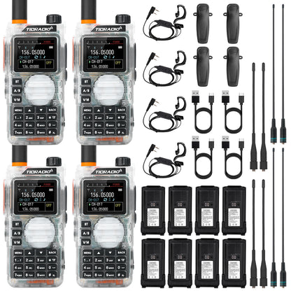TIDRADIO TD H9 10 Watt GPS APRS Unlocked GMRS Ham Radio Multi Band Capable Bluetooth Connectivity Wireless Programming Frequency Spectrum Analysis SMS Message Text NOAA Weather Receiver Handheld Two Way Radio