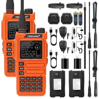 TIDRADIO TD H9 10 Watt GPS APRS Unlocked GMRS Ham Radio UHF VHF AM FM Band Capable Bluetooth Connectivity Spectrum Analysis SMS Message Text NOAA Weather Receiver Handheld  Long Range Radio