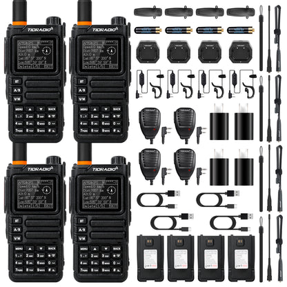 TIDRADIO TD H9 10 Watt GPS APRS Unlocked GMRS Ham Radio UHF VHF AM FM Band Capable Bluetooth Connectivity Spectrum Analysis SMS Message Text NOAA Weather Receiver Handheld Two Way Radio