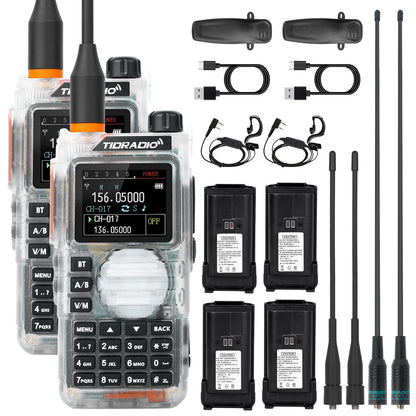 TIDRADIO TD H9 10 Watt GPS APRS Unlocked GMRS Ham Radio UHF VHF AM FM Band Capable Bluetooth Connectivity Spectrum Analysis SMS Message Text NOAA Weather Receiver Handheld Two Way Radio