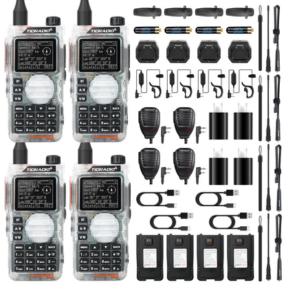 TIDRADIO TD H9 10 Watt GPS APRS Unlocked GMRS Ham Radio UHF VHF AM FM Band Capable Bluetooth Connectivity Spectrum Analysis SMS Message Text NOAA Weather Receiver Handheld Two Way Radio