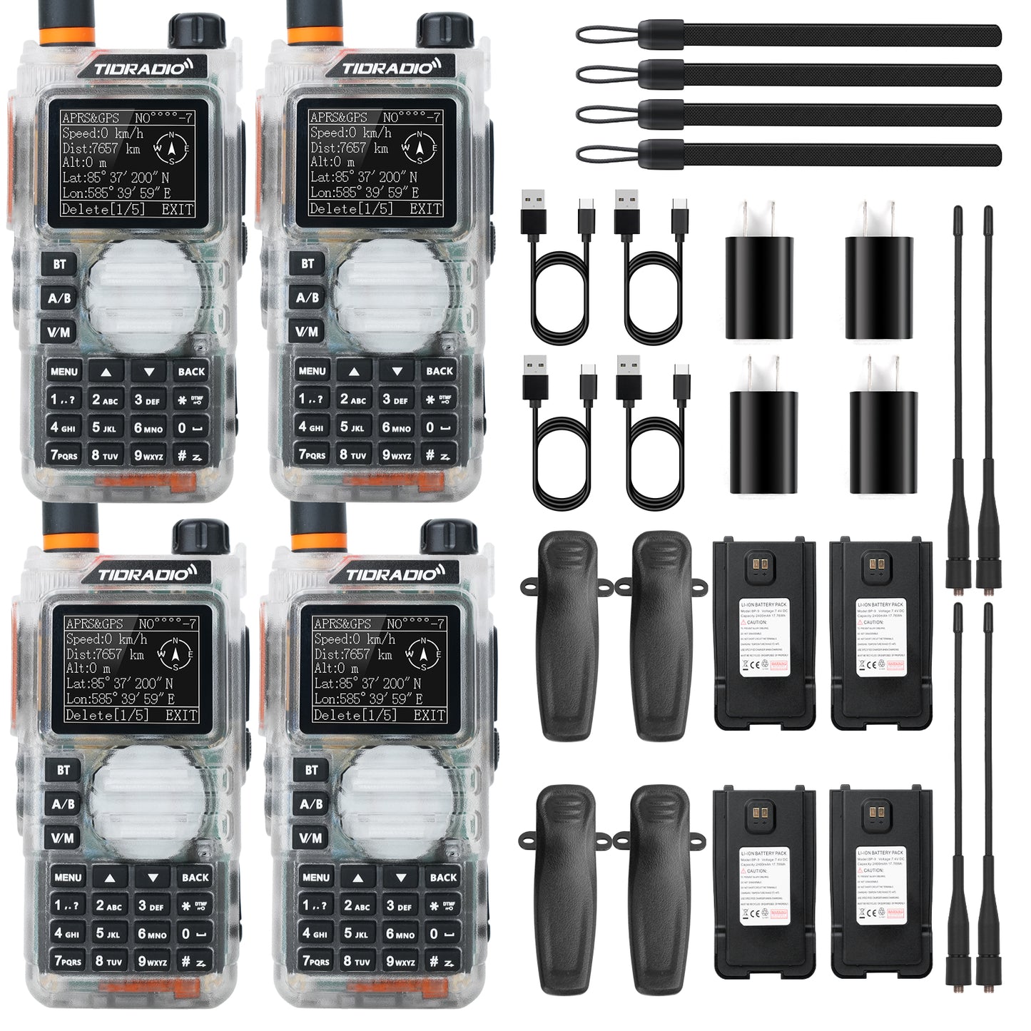 TIDRADIO TD H9 Walkie Talkie 2 Way Radio 10W UHF VHF APRS GPS Spectrum Analyzer 128MB Memory SMS Texting Bluetooth Long Range Programmable