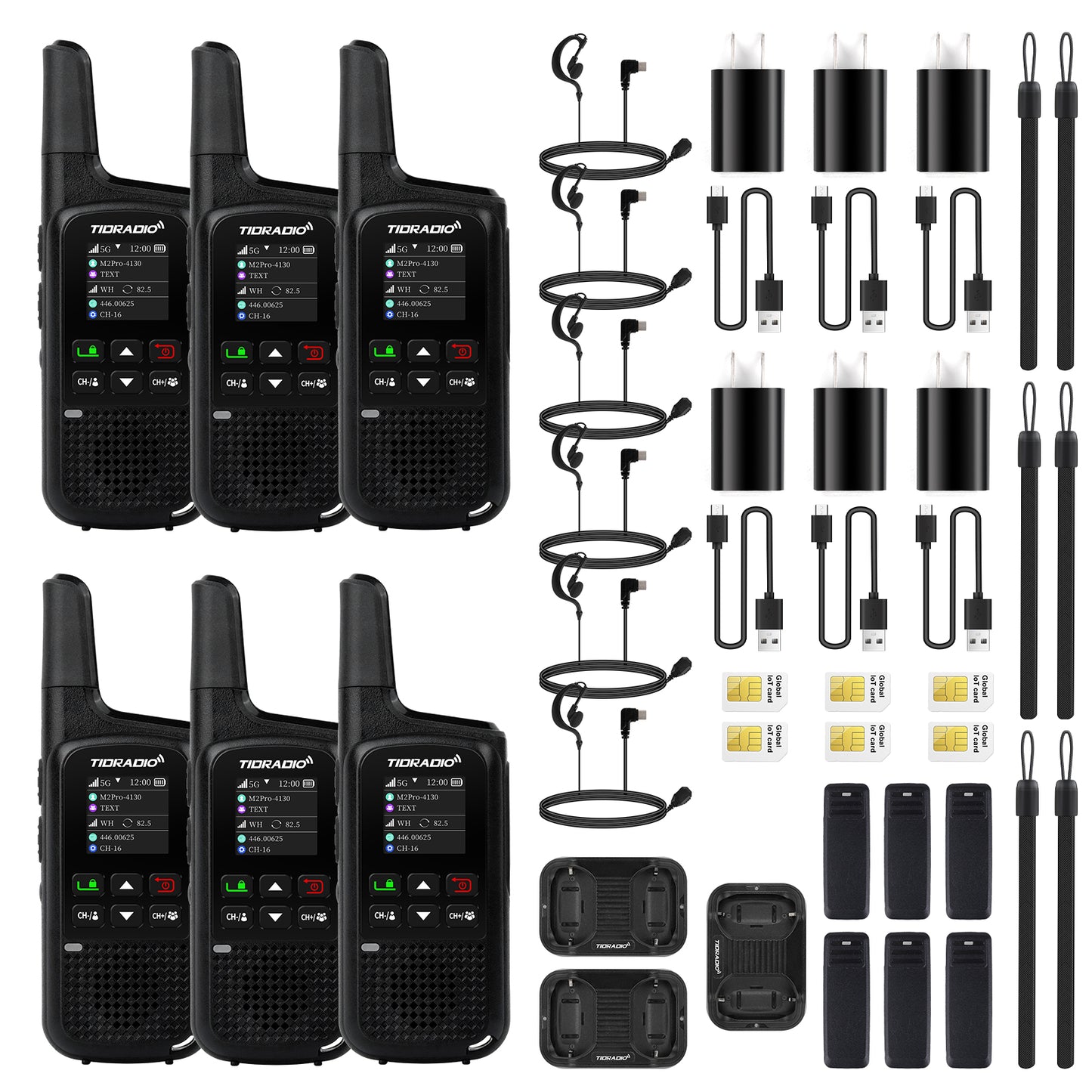 TIDRADIO TD M2 Pro Unlimited Range Global Walkie Talkie Dual Mode 4G LTE PoC Radio with SIM Card and FRS Two Way Radio Long Range Global PTT Communication Device for Family Business Company Outdoor Use