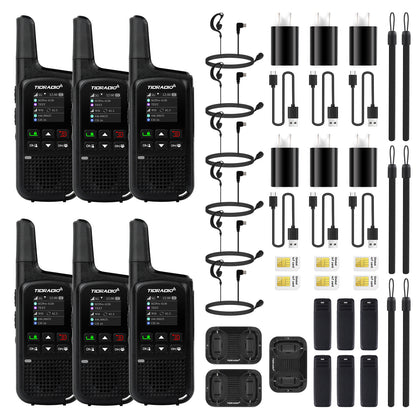TIDRADIO TD M2 Pro Unlimited Range Global Walkie Talkie Dual Mode 4G LTE PoC Radio with SIM Card and FRS Two Way Radio Long Range Global PTT Communication Device for Family Business Company Outdoor Use