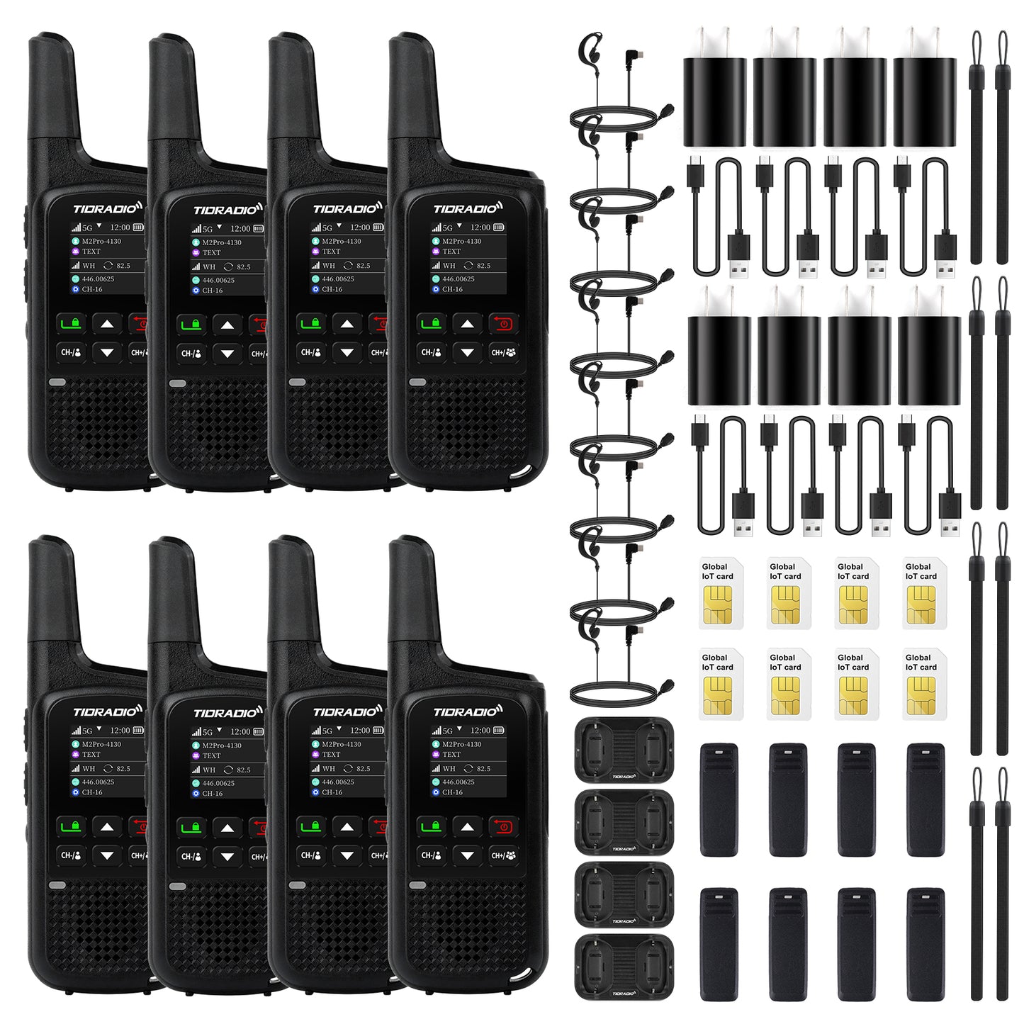 TIDRADIO TD M2 Pro Unlimited Range Global Walkie Talkie Dual Mode 4G LTE PoC Radio with SIM Card and FRS Two Way Radio Long Range Global PTT Communication Device for Family Business Company Outdoor Use
