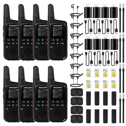 TIDRADIO TD M2 Pro Unlimited Range Global Walkie Talkie Dual Mode 4G LTE PoC Radio with SIM Card and FRS Two Way Radio Long Range Global PTT Communication Device for Family Business Company Outdoor Use