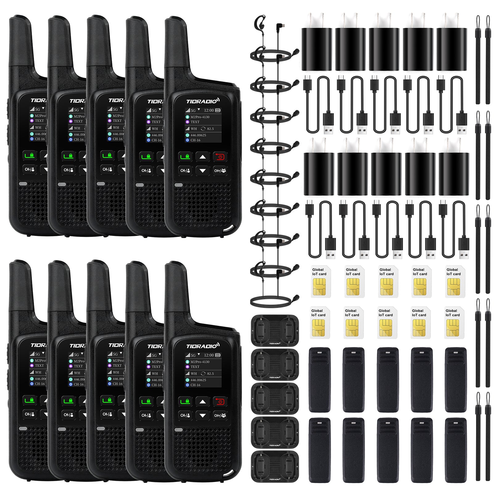 TIDRADIO TD M2 Pro Unlimited Range Global Walkie Talkie Dual Mode 4G LTE PoC Radio with SIM Card and FRS Two Way Radio Long Range Global PTT Communication Device for Family Business Company Outdoor Use