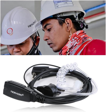 TIDRADIO Walkie Talkie Earpiece with Mic (Includes Earmolds and Ear Buds) 2 Pin Acoustic Tube Headset TD-M8s TD-V2 Retevis H-777 RT21 RT22 RT68 Baofeng UV-5R BF-888S 2 Way Radio