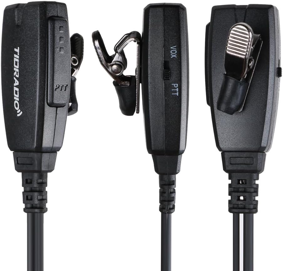 TIDRADIO Walkie Talkie Earpiece with Mic (Includes Earmolds and Ear Buds) 2 Pin Acoustic Tube Headset TD-M8s TD-V2 Retevis H-777 RT21 RT22 RT68 Baofeng UV-5R BF-888S 2 Way Radio