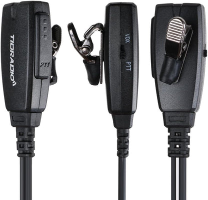 TIDRADIO Walkie Talkie Earpiece with Mic (Includes Earmolds and Ear Buds) 2 Pin Acoustic Tube Headset TD-M8s TD-V2 Retevis H-777 RT21 RT22 RT68 Baofeng UV-5R BF-888S 2 Way Radio