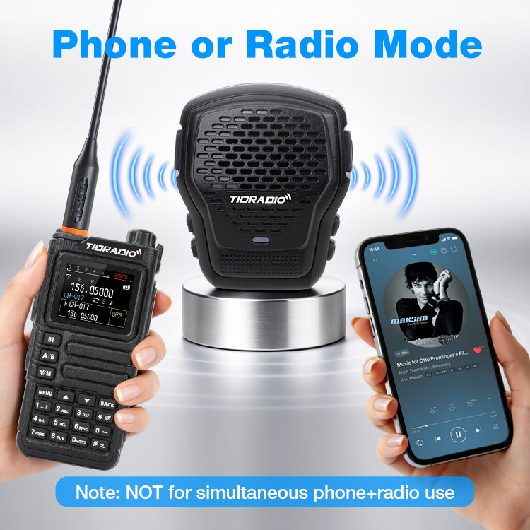 TIDRADIO Wireless Speaker Microphone with Programmer Adapter 2 Pin K Port for GMRS Ham Radio TD H9 H3 Plus Baofeng UV 5R Mini 5RM GM 15PRO UV 32 888S RT22 Walkie Talkie Zello APP USB C Charging Accessory
