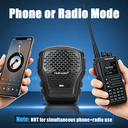 TIDRADIO Wireless Speaker Mic with Programmer Adapter,for 2-Pin K-Port GMRS/Ham Radio TD-H9 H3 Plus Baofeng UV-5R Mini 5RM GM-15PRO UV-32 888S RT22 Walkie Talkies Accessories,Zello APP,USB-C Charging
