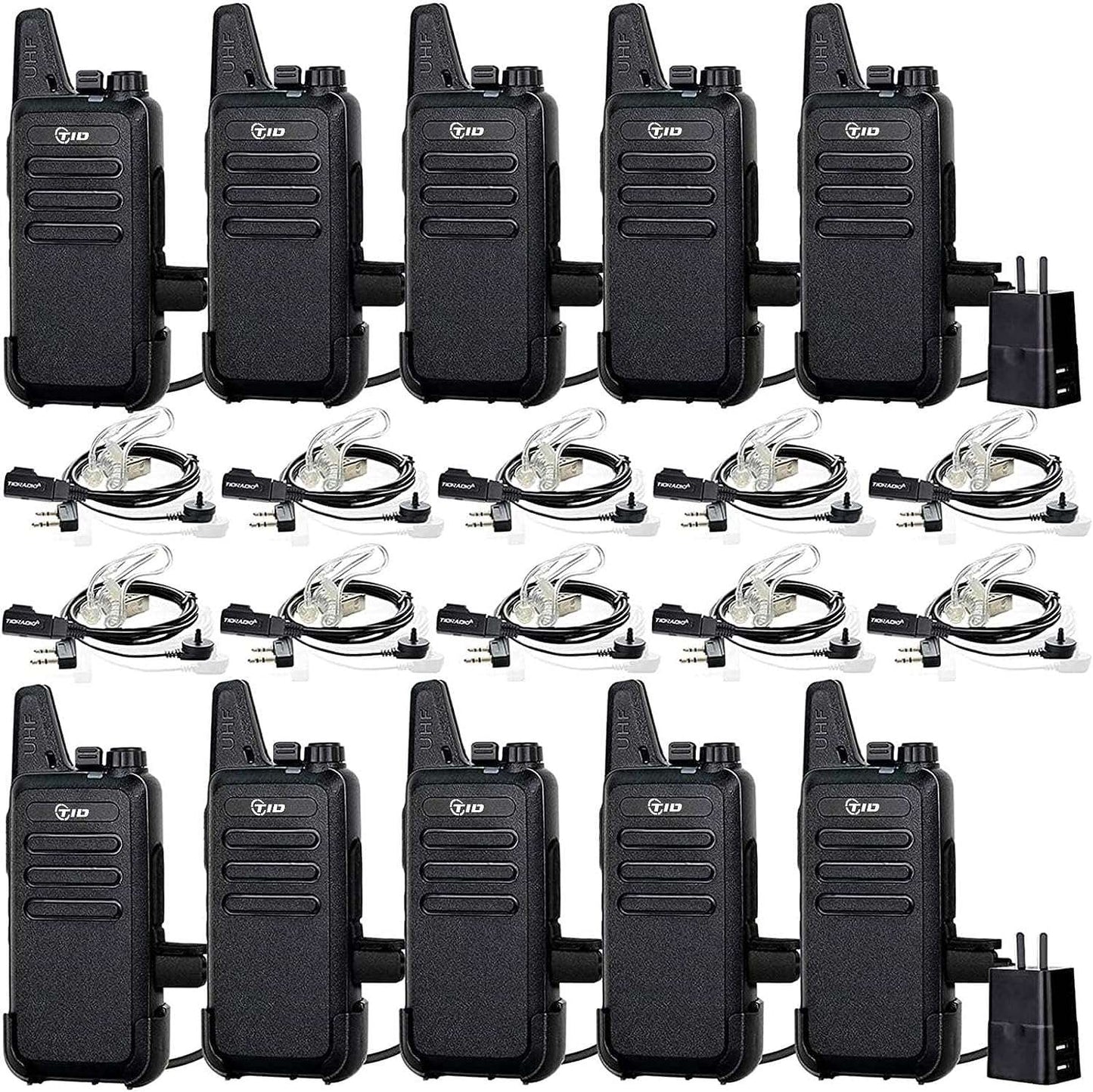 TIDRADIO td-m8s M8s Rechargeable VOX License-Free FRS Family Two-Way Radio Walkie Talkies for Home, Office, School and Business – License Free PMR446 General Mobile Radio Service Personal Communication Portable Handheld Radios with Earpiece, Wireless Ear Microphone, Business Dispatch, Hospitality, Security, Construction, Event Management, Retail, Restaurant, Hotel, Church, Warehouse, Campus, Outdoor Camping, Hiking, Hunting, Marine Boat, Vehicle, Tourism, Golf, Ski Resort, Theme Park, Emergency Response, Pu