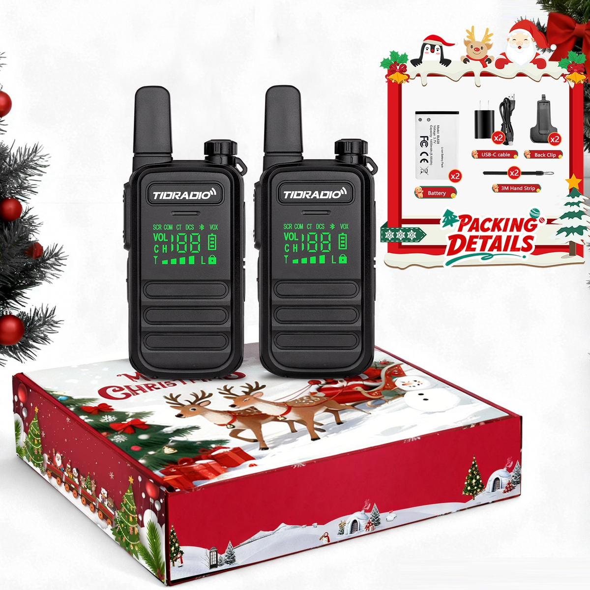 TIDRADIO two way radio Christmas gift box for TD-M11 Plus FRS PMR446 WALKIE TALKIES