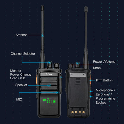 TIDradio TD-V712 Plus CE RoHS 10W Long Range VHF UHF Telsiz Analog Walkie Talkie  Communicador Transceiver